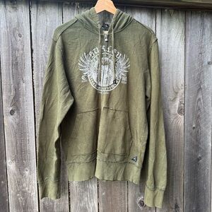 Y2K Hurley green zip up hoodie